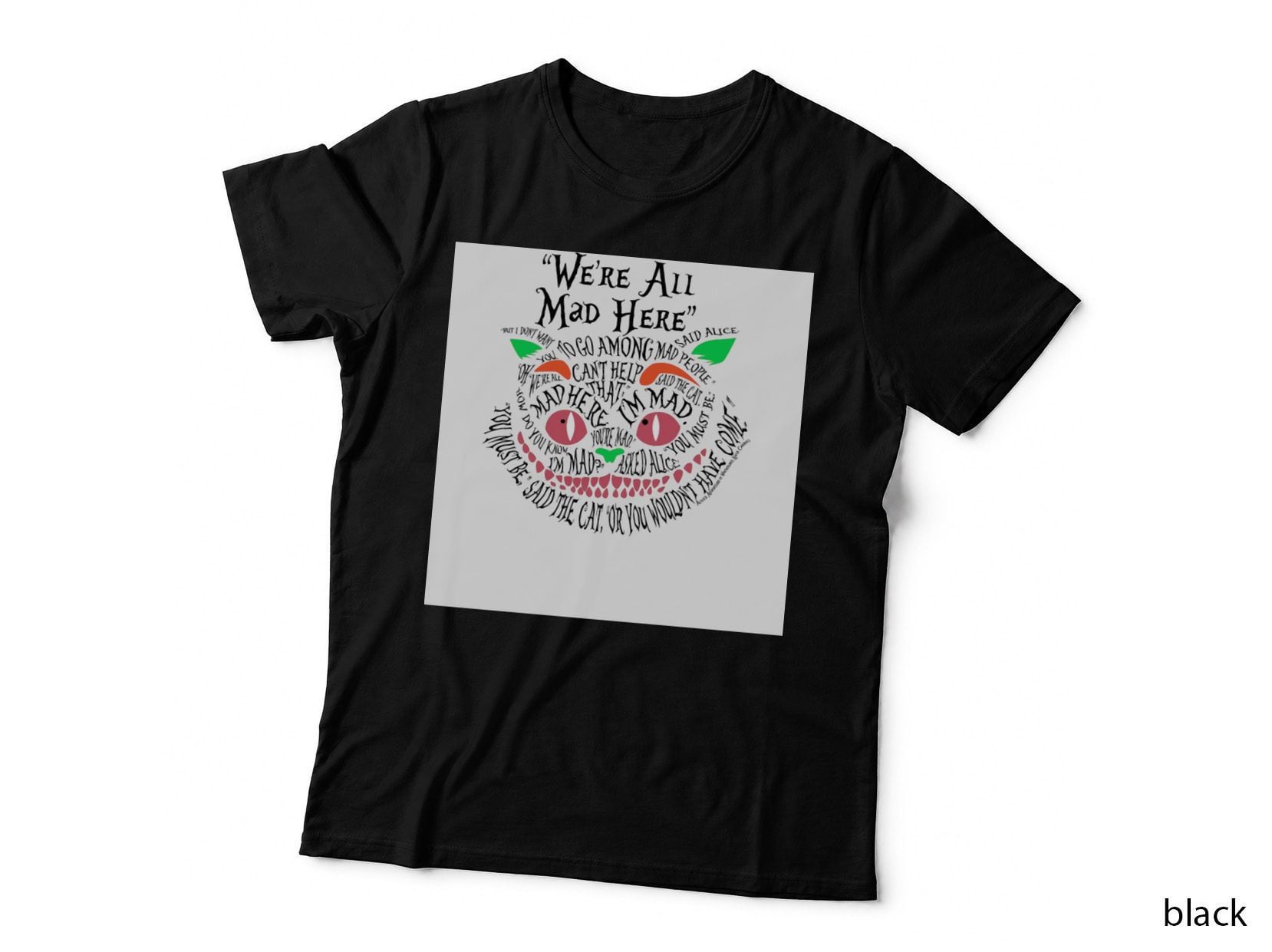 All Mad Here Wonderland Cheshire Cat Love Graphic T-Shirt
