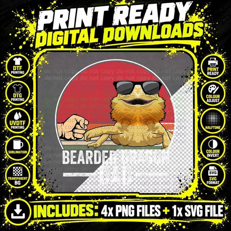 Bearded Dragon Owner Fist Bump T-Shirt Png SVG Digital Bundle