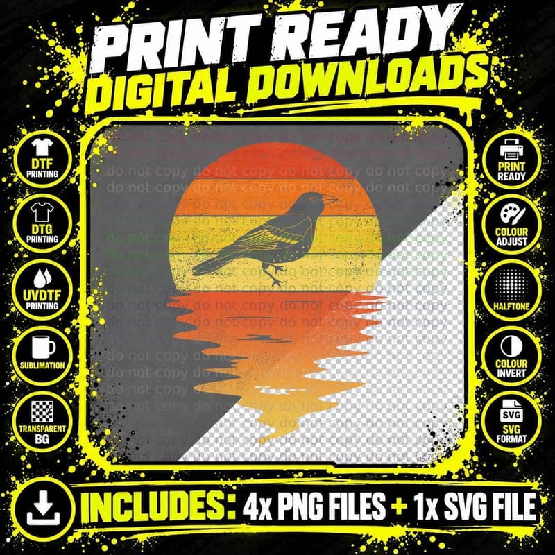 Bird Oriole Shirt Retro Sunset Vintage Oriole Birds Png SVG Digital Bundle