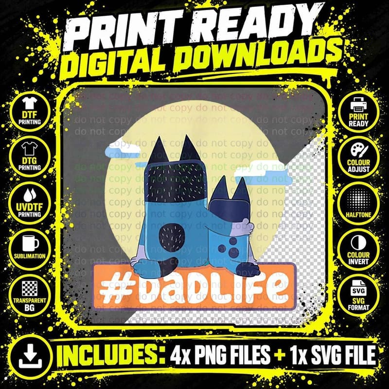 Blue Dog T-Shirt, Pet Lover Apparel, Animal Print Png SVG Digital Bundle