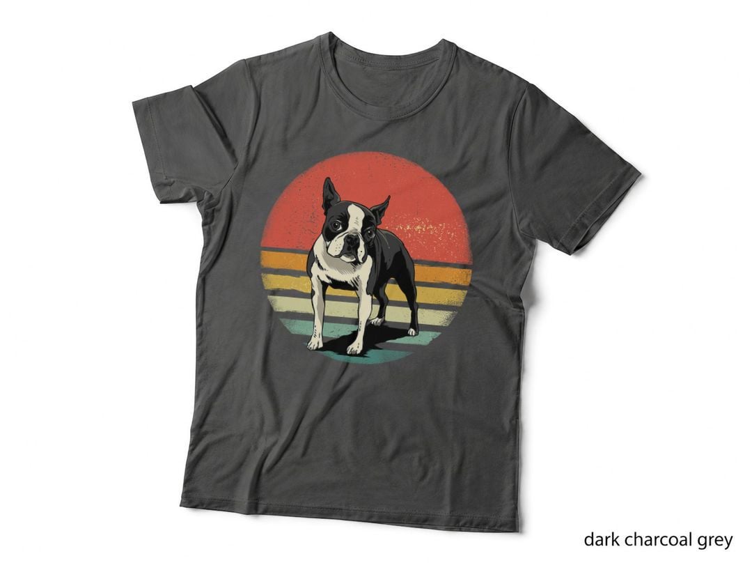 Boston Terrier Shirt Retro Boston Bull Terrier Pet Dog Lover T-Shirt