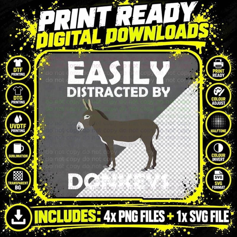 Cool Donkey for Men Women Mule Horse Equine Safari Png SVG Digital Bundle