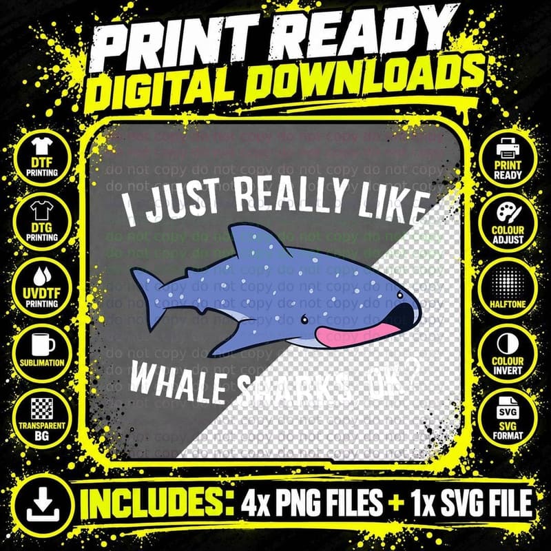 Cute Whale Shark T-Shirt, Whimsical Ocean Life Png SVG Digital Bundle