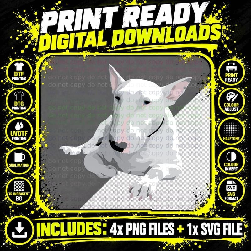 English Bull Terrier Essential T-Shirt Png SVG Digital Bundle