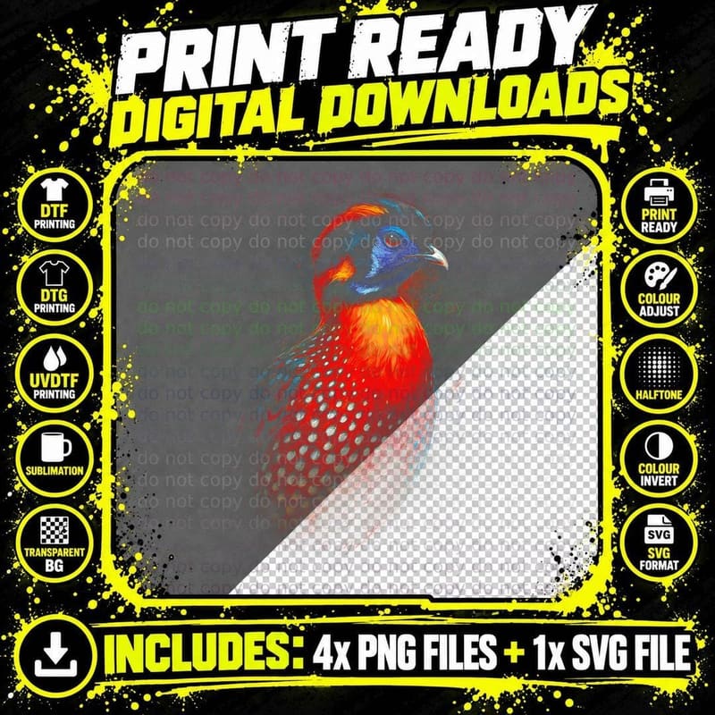 Faisan Bird T-Shirt, Birdwatching Apparel Png SVG Digital Bundle