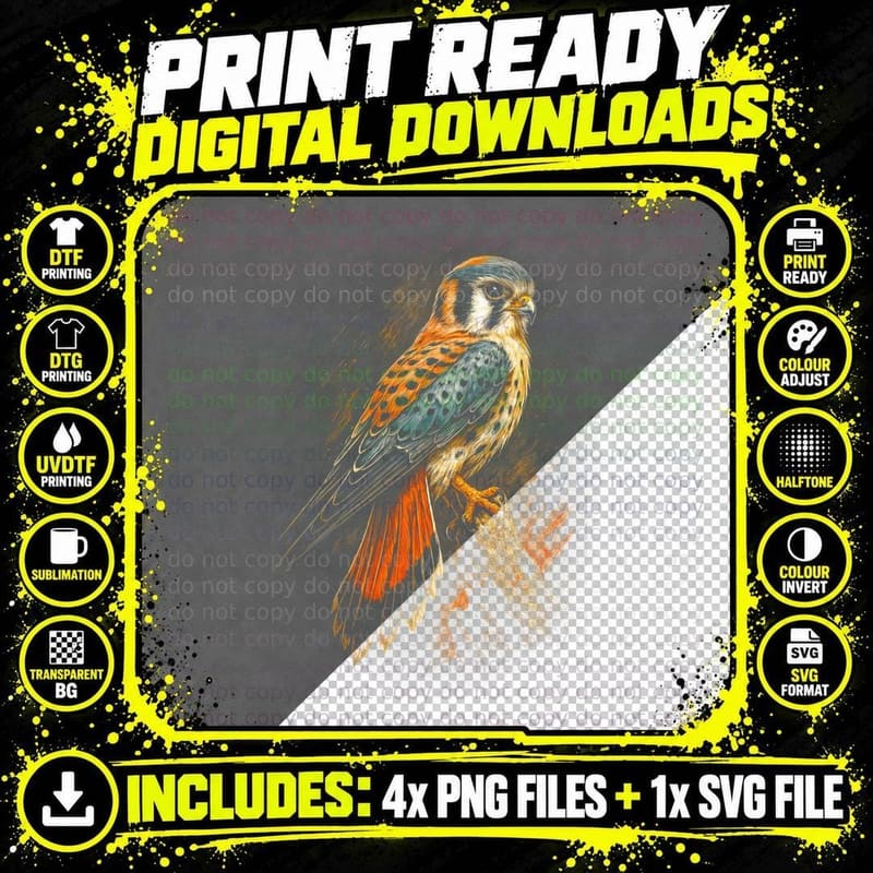 Falcon T-Shirt, Dynamic Hawk Design, Bird Lover Apparel Png SVG Digital Bundle