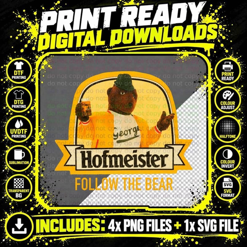 Follow the Bear - George - Vintage Hofmeister Classic Png SVG Digital Bundle