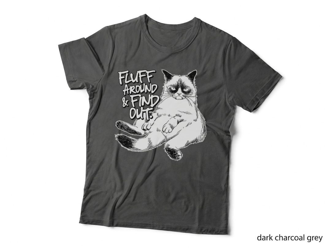 Funny Fluff Around Then Find Out, Grumpy Kitty, Sarcastic Cat T-Shirt