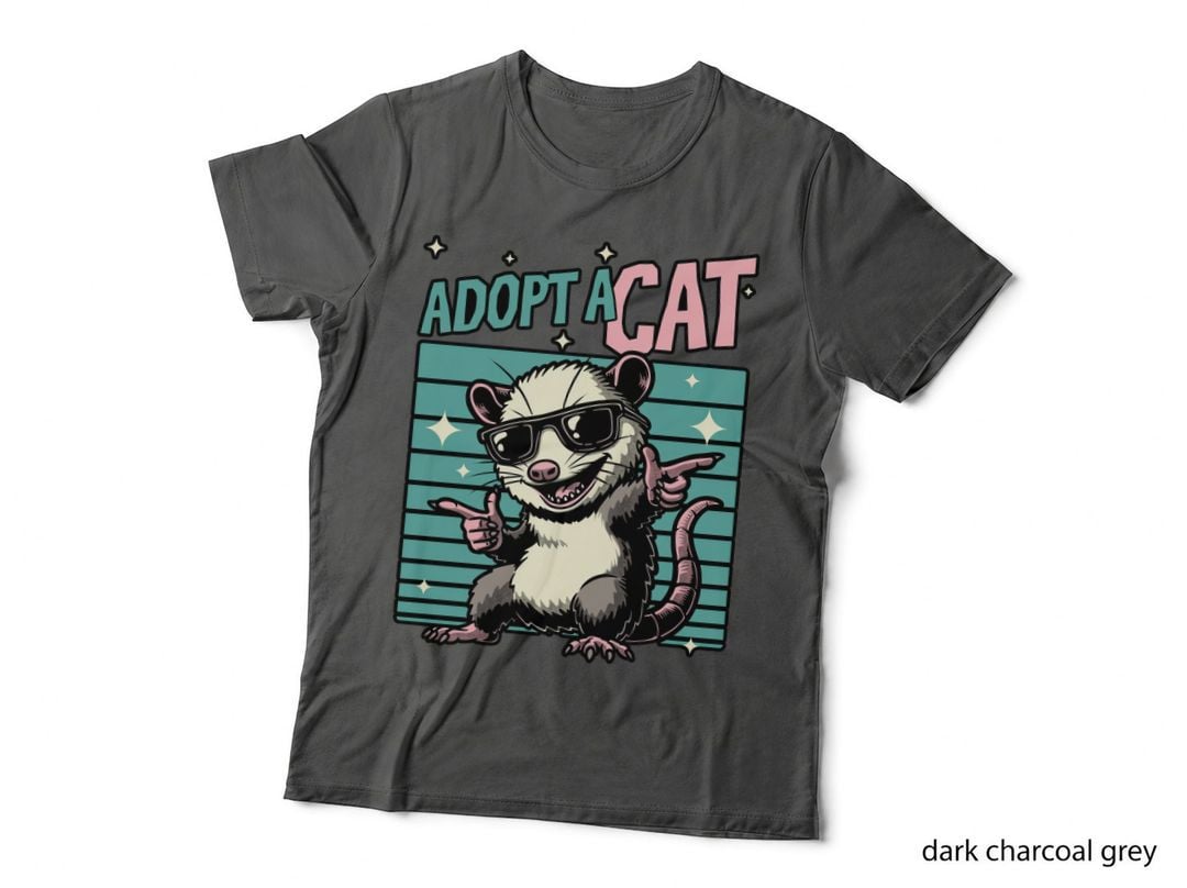 Funny Possum T-Shirt, Adopt a Cat Tee, Gift for Cat Lovers