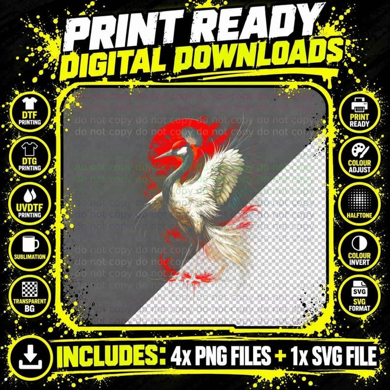 Grulla Bird T-Shirt, Bird Photography Print Png SVG Digital Bundle