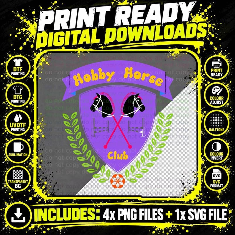 Hobby Horse Hobby Horsing with Horse and Jumping Png SVG Digital Bundle