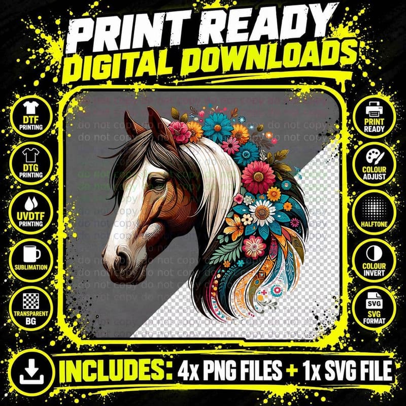 Horse Riding Equestrian, Horse Portrait Png SVG Digital Bundle