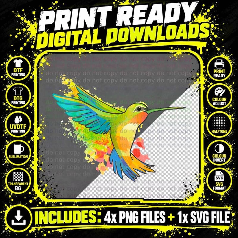 Hummingbird for Women Painting Bird Watching T-Shirt Png SVG Digital Bundle