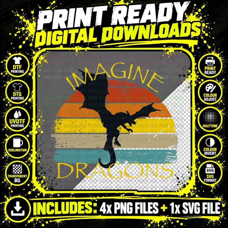 Imagine Fantasy Mythical Dragon Wings Boys Girls Style Png SVG Digital Bundle