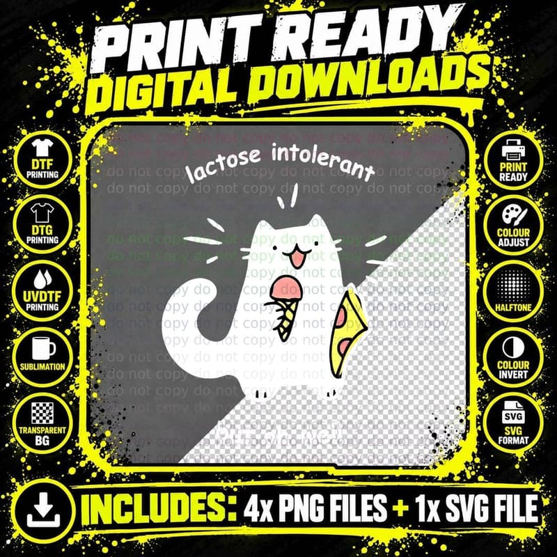 Lactose Intolerant but Oh Well Shirt Png SVG Digital Bundle