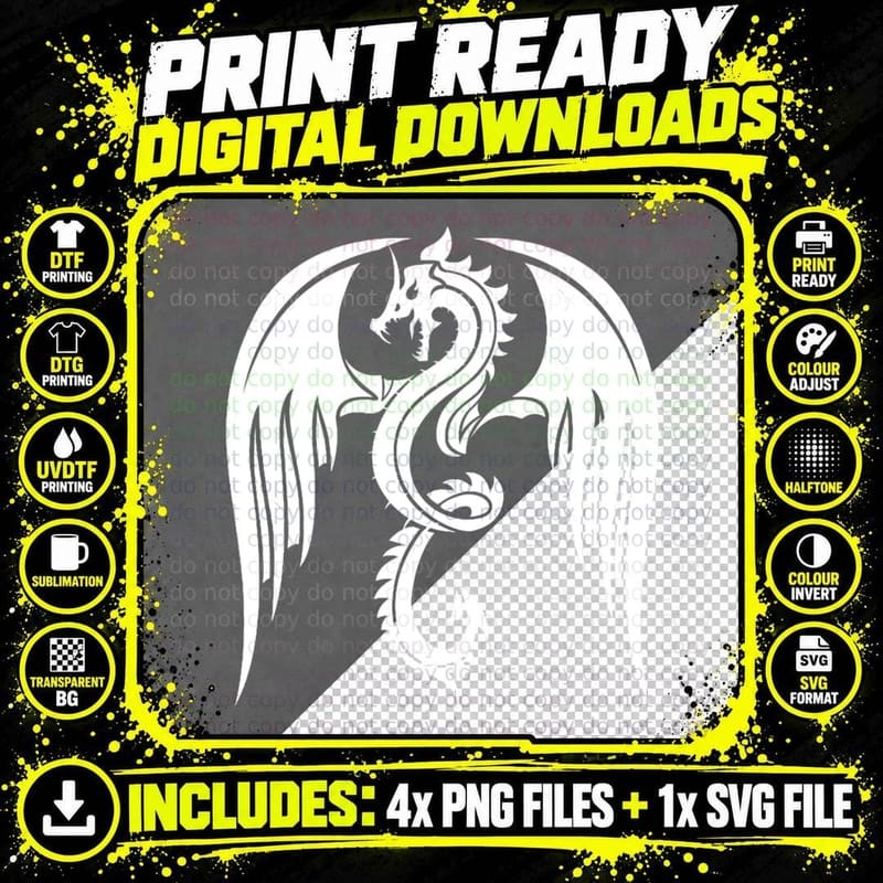 Legendary Animals Dragon - Mythical Creature T-Shirt Png SVG Digital Bundle