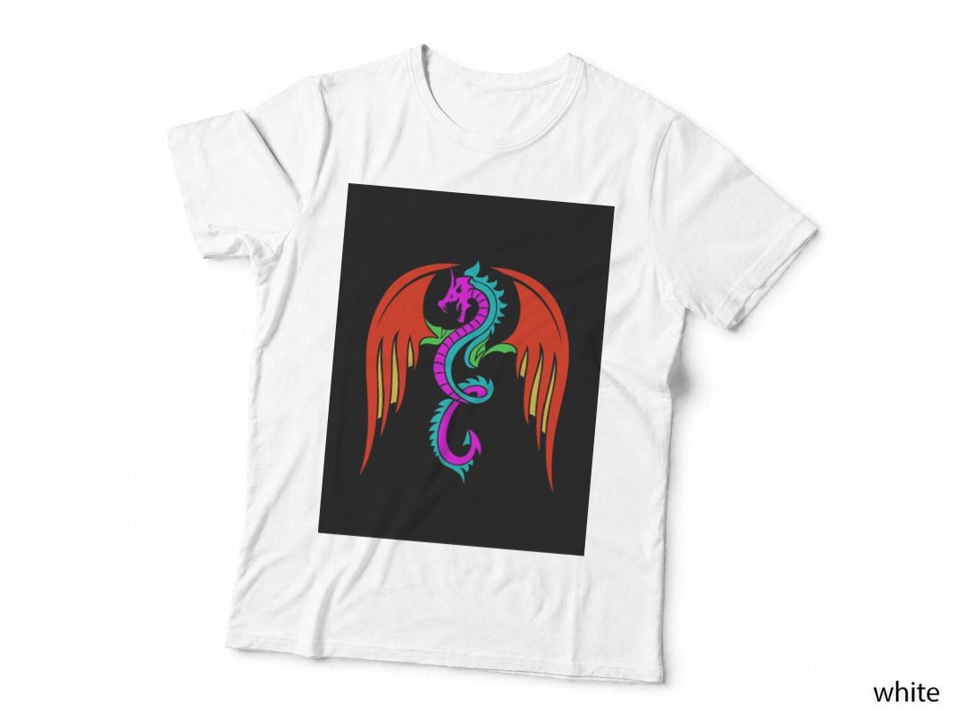 Legendary Animals Dragon Colorful Graphic T-Shirt