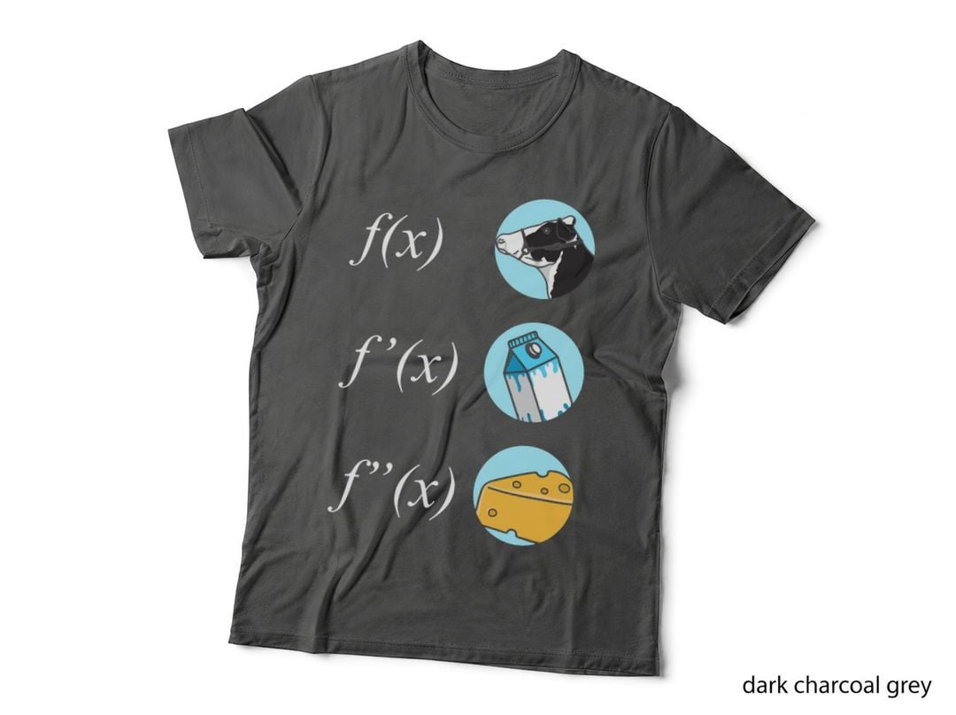 Mathematics Cowculating Derivations Funny Cow Milk T-Shirt