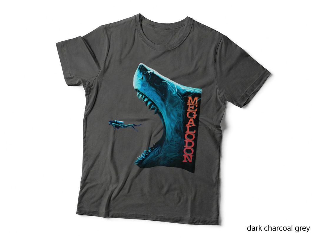 Megalodon Primeval Shark Dorsal Fin Teeth Ocean Predator T-Shirt
