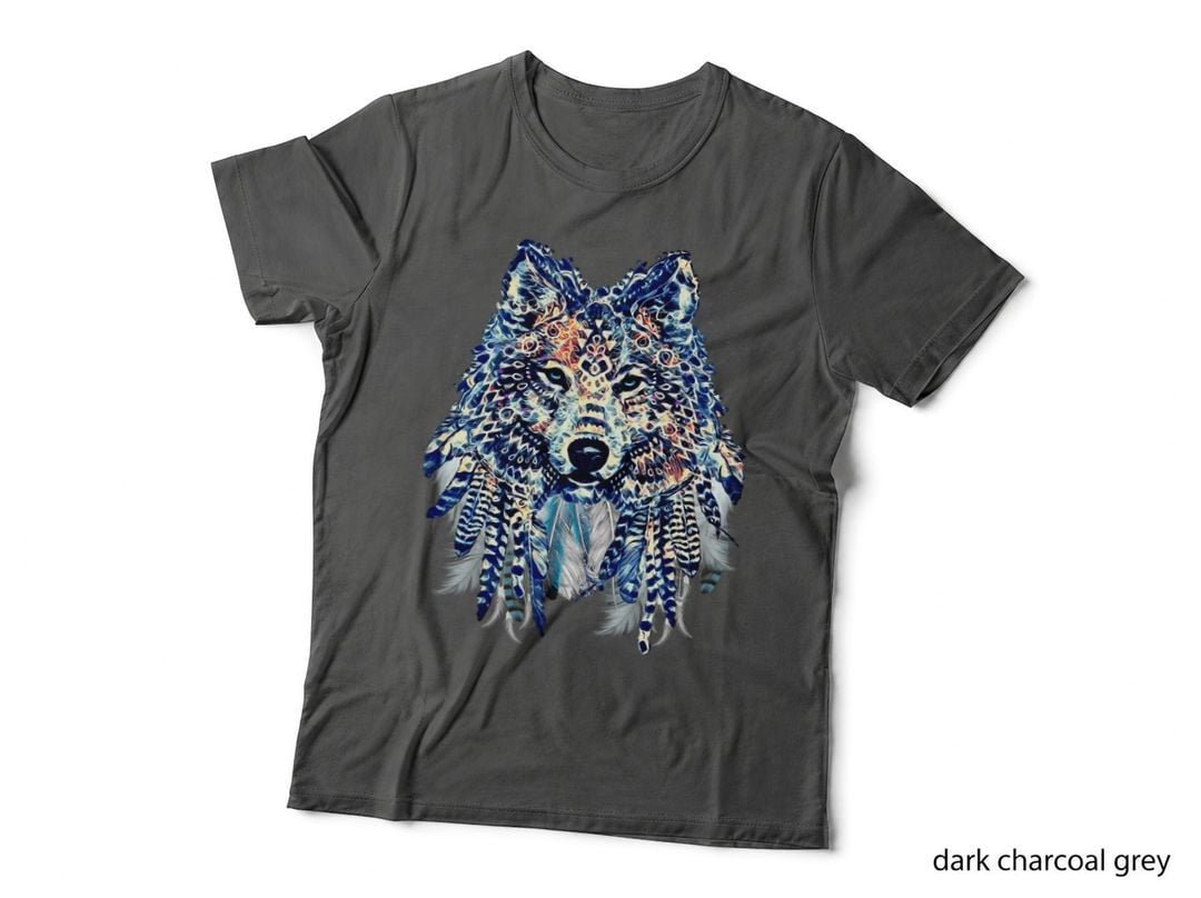Native American Wolf Feathers Pretty Tattoo Art T-Shirt