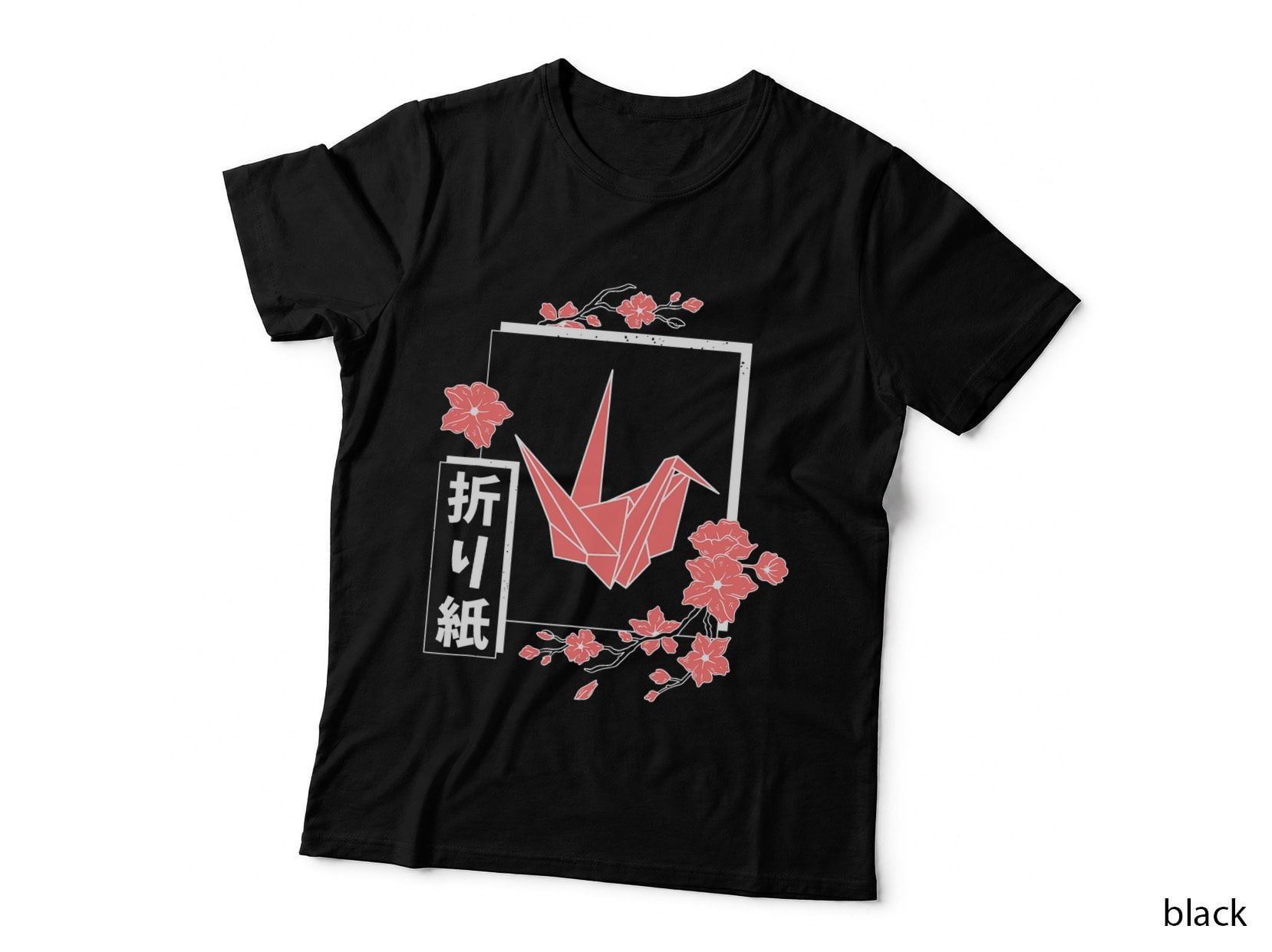Origami Paper Crane Bird Hand Freedom Japanese Culture T-Shirt