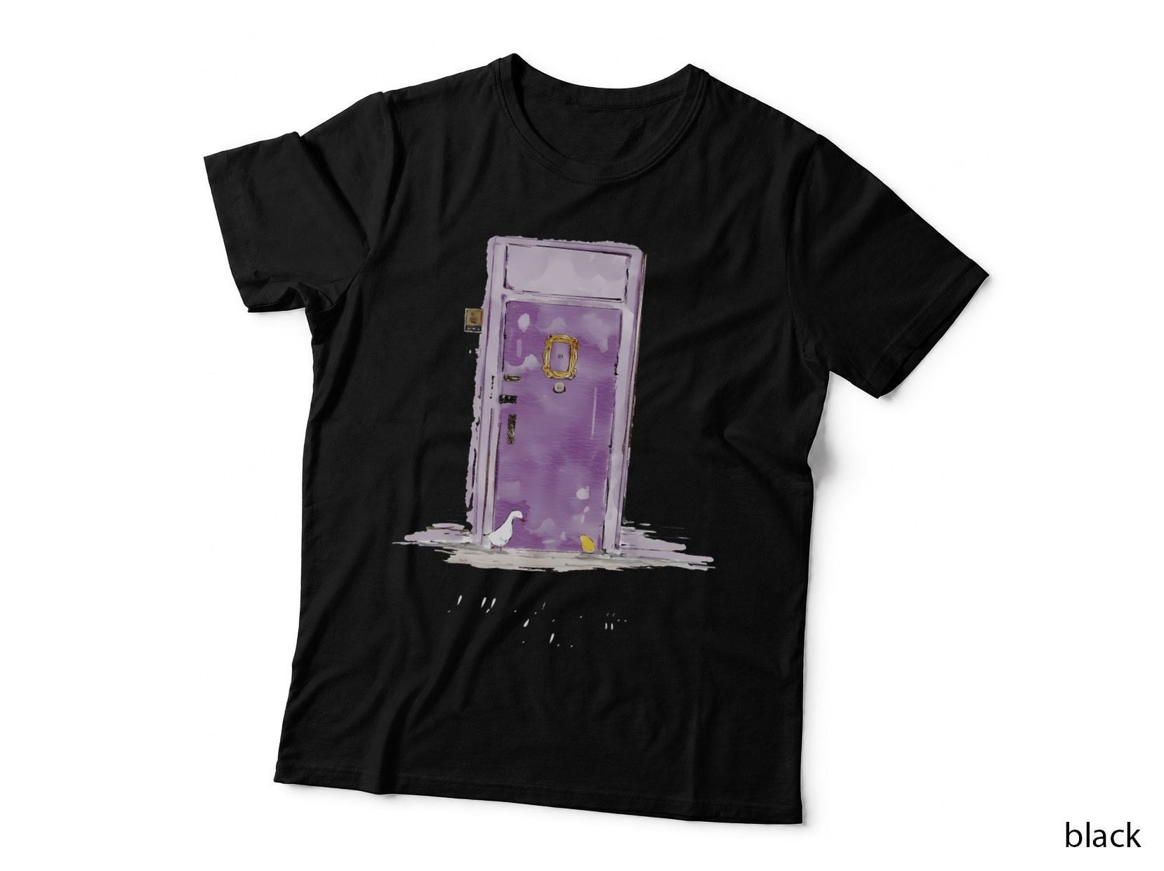 Purple Door with Bird T-Shirt, Vintage Retro, Pet Lover Apparel