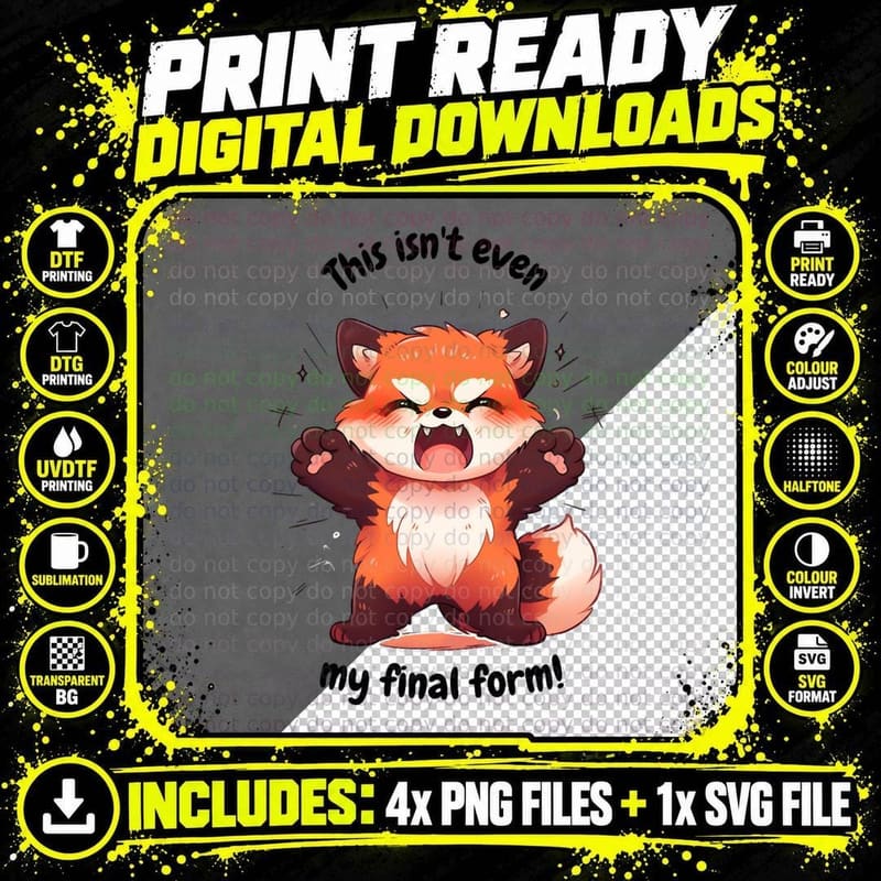 Red Panda-Final Form T-Shirt Png SVG Digital Bundle