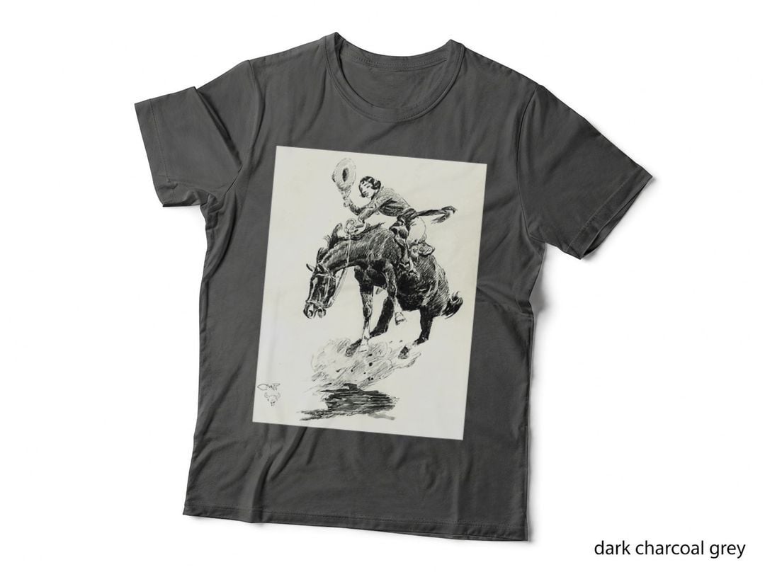 Rodeo Cowgirl Riding Bucking Horse T-Shirt