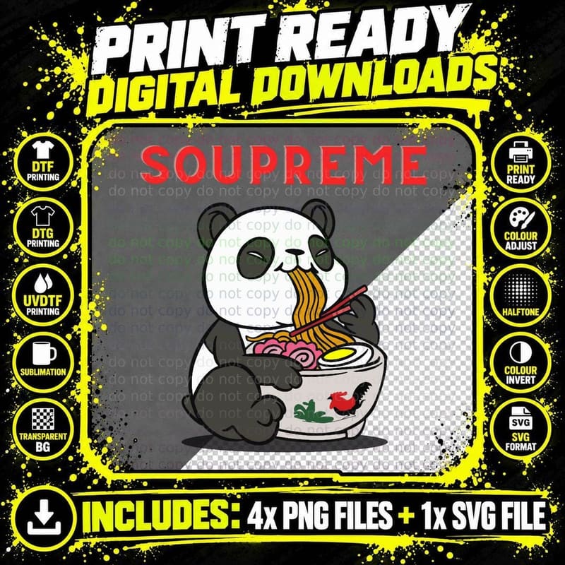 Soupreme Good Soup Eating Soup Panda 1 T-Shirt Png SVG Digital Bundle