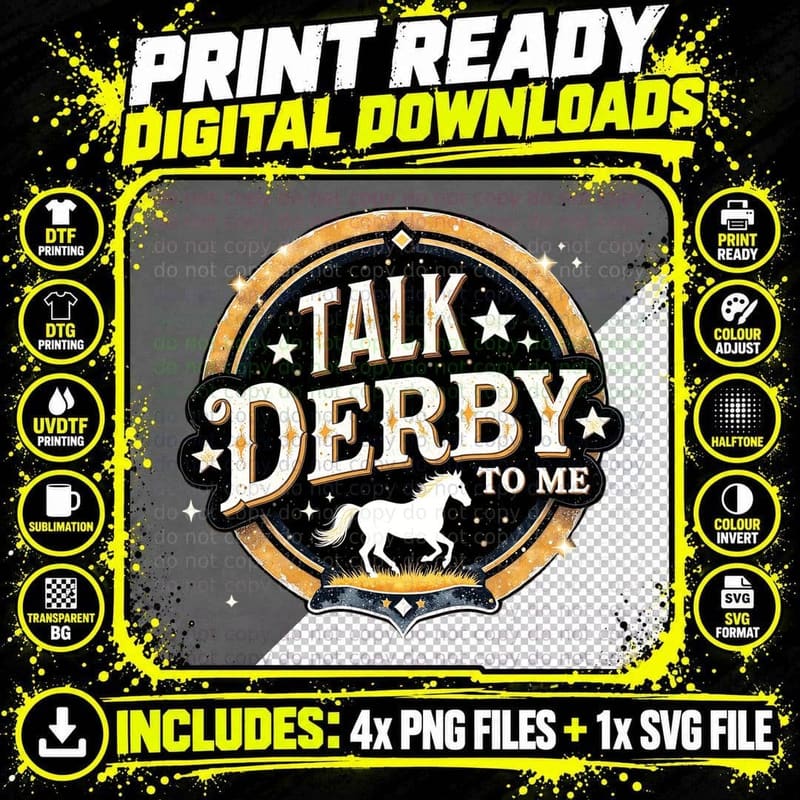 Talk Derby to Me Shirt, American Quarter Horse Racing Png SVG Digital Bundle