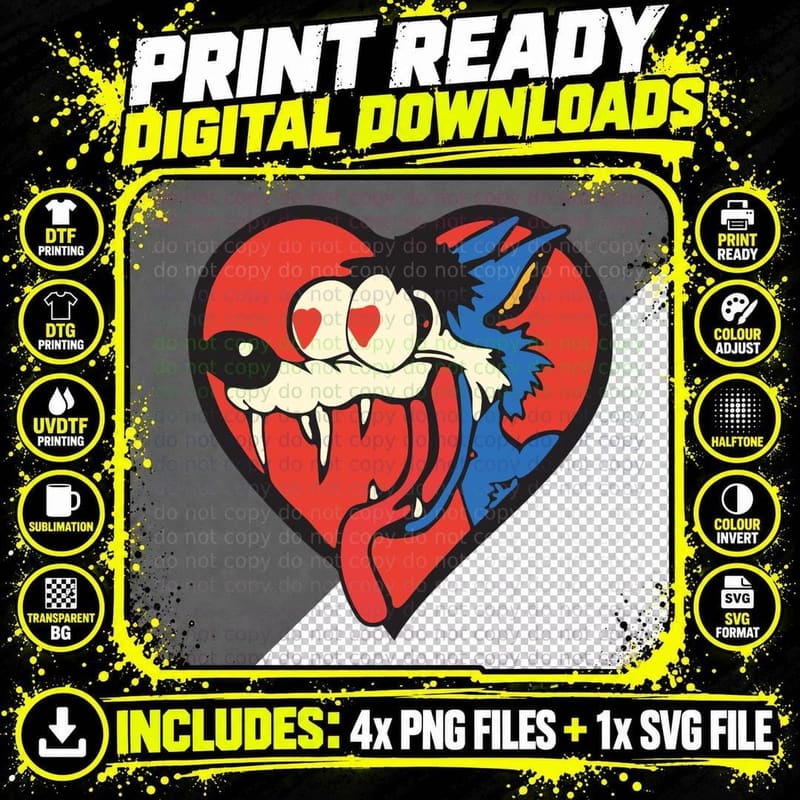 The Jesus Lizard Vintage Lovestruck Wolf T-Shirt Png SVG Digital Bundle