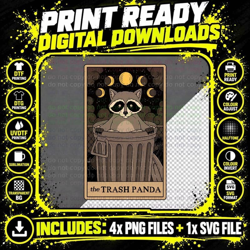 The Trash Panda T-Shirt Png SVG Digital Bundle