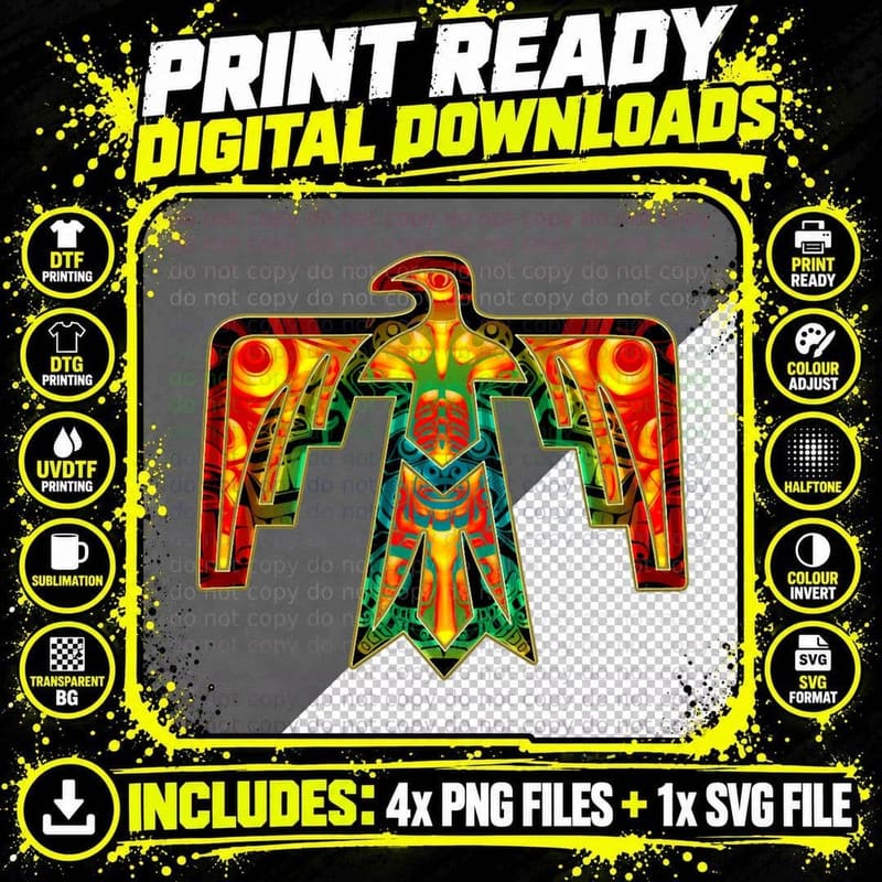 Thunderbird, Legendary Thunder Bird Png SVG Digital Bundle