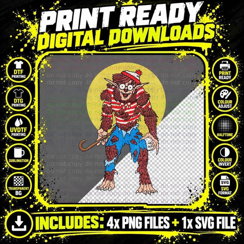 Where Wolf Waldo T-Shirt Png SVG Digital Bundle
