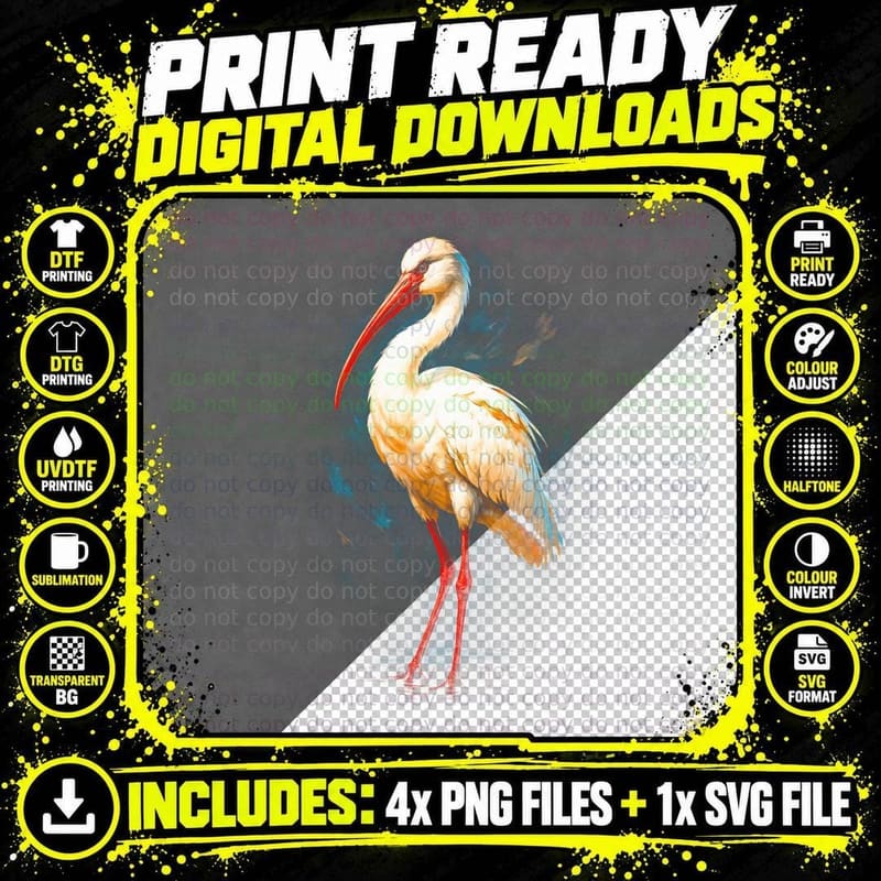 White Bird T-Shirt, Bird Photography Print Png SVG Digital Bundle