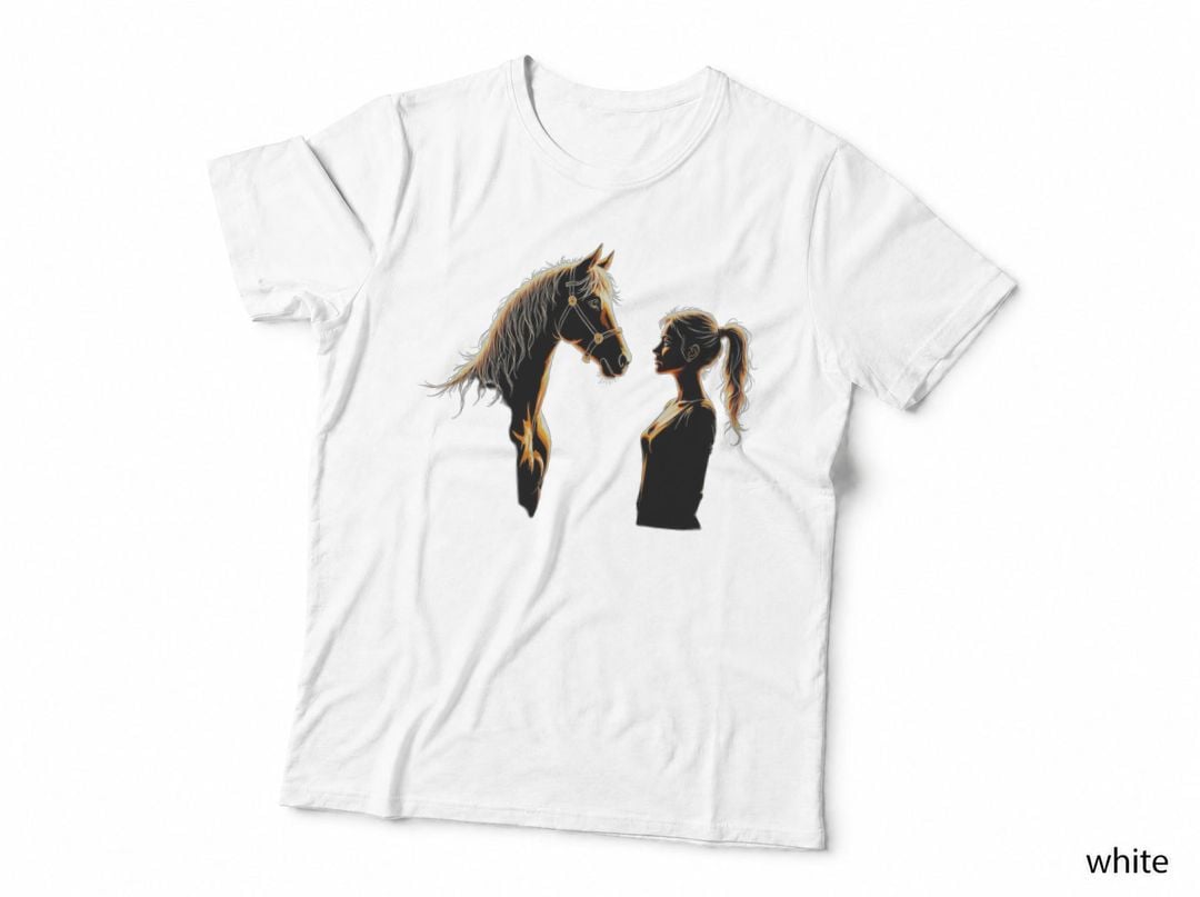 Woman with Horse Shirt, Horse Girl Lover Birthday Gift Idea T-Shirt
