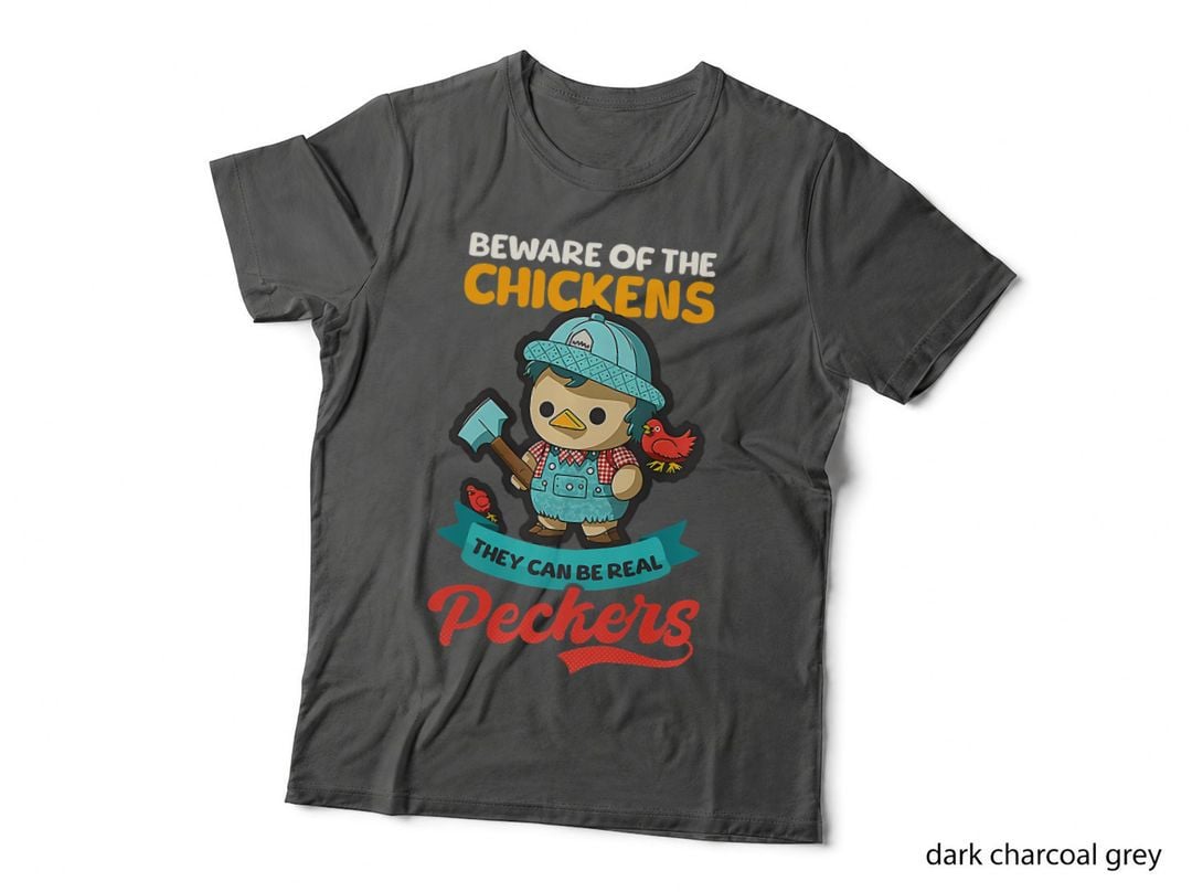 Beware of Chicken Pecker Design Chicken Farmer, Pet Lover Gift T-Shirt