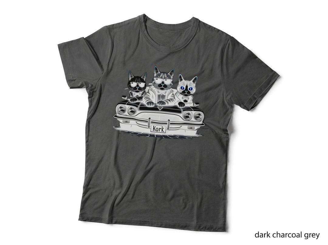 Cat Cab Retro Gangster Cats Funny Humour Pop Culture High-Contrast Comic T-Shirt