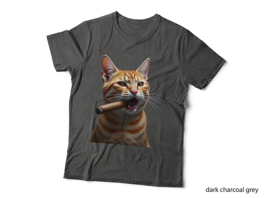 Cat Smoking Cigar Funny T-Shirt