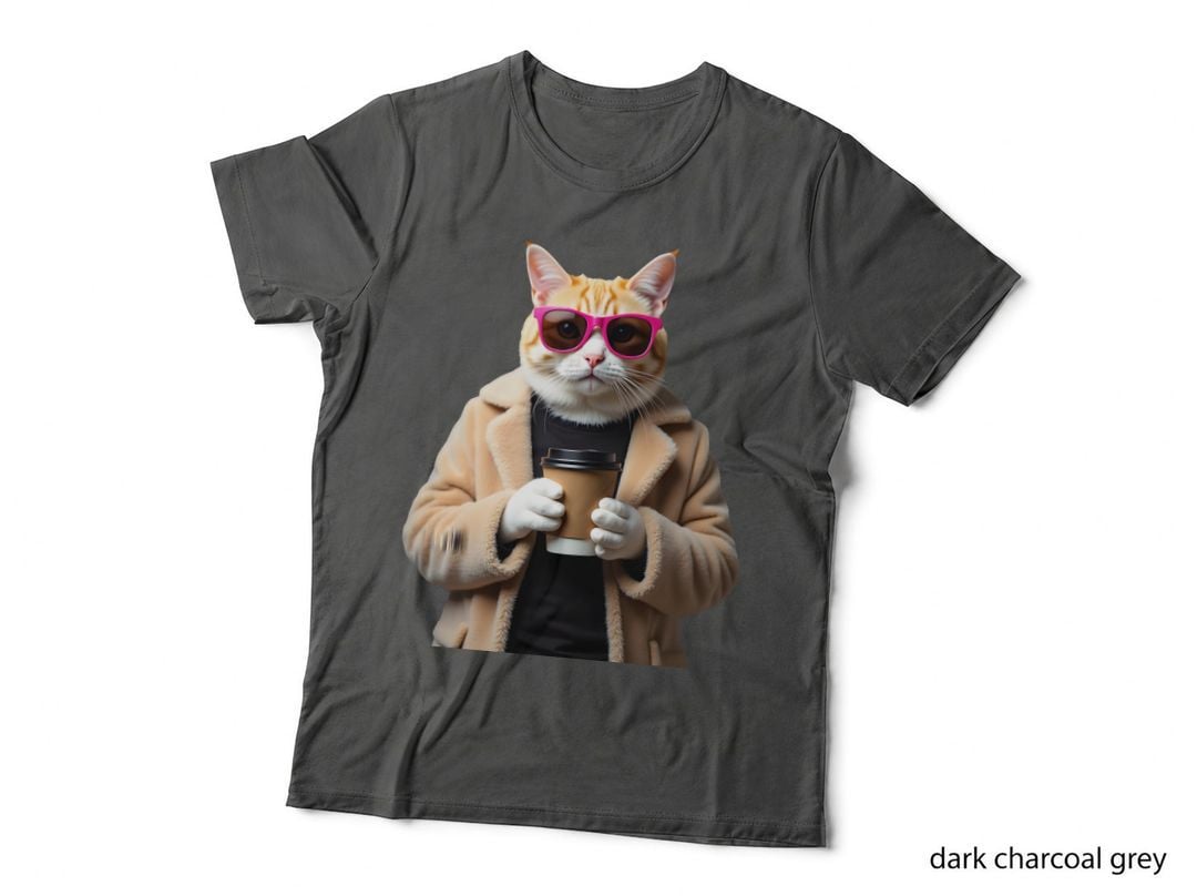 Coffee Lover Cat, Funny Cat Lover, Cat Owner Gift, Coffee Cup Cat T-Shirt
