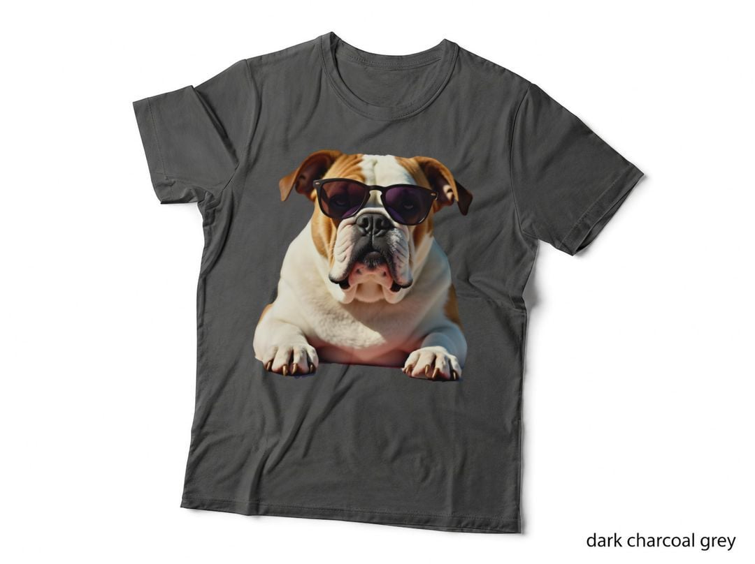Cool Bulldog Black Sunglasses Dog Lover Pet Owner Gift T-Shirt