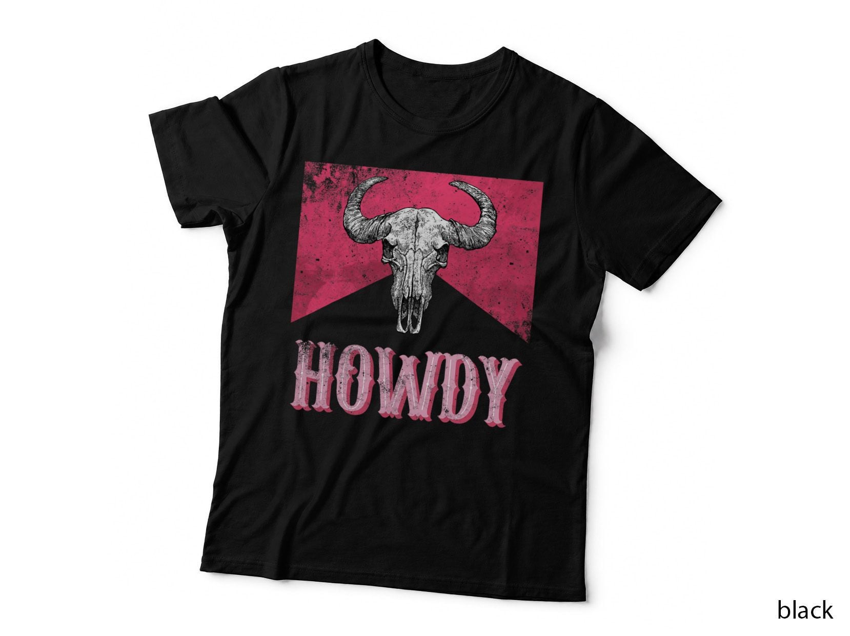 Cow Skull Howdy Rodeo Western Country Southern Cowgirl T-Shirt