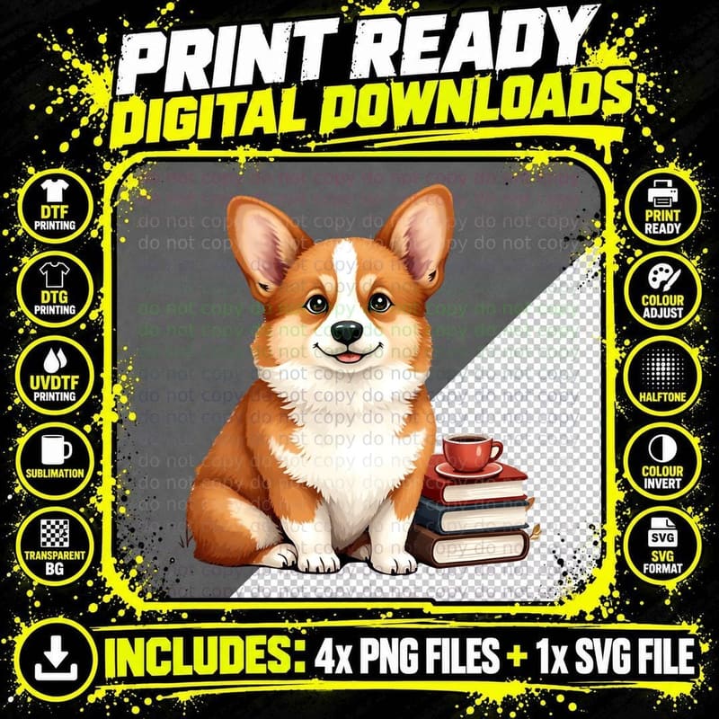 Cozy Corgi Dog Shirt, Cute Pet Lover Gift for Her Png SVG Digital Bundle