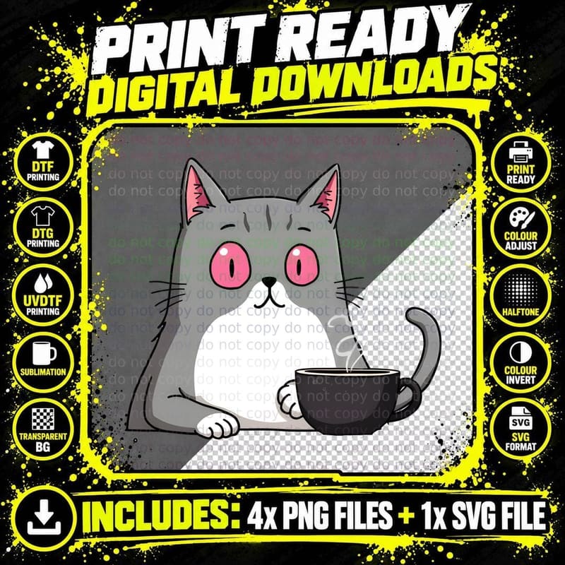 Don't Talk to Me Until I've Finished My Coffee!! Funny Png SVG Digital Bundle