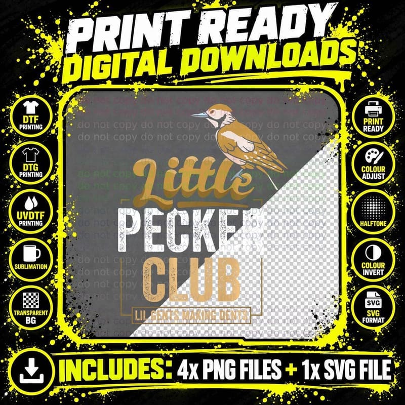 Little Pecker Club Funny Pecker Bird Lover Birdwatcher Png SVG Digital Bundle
