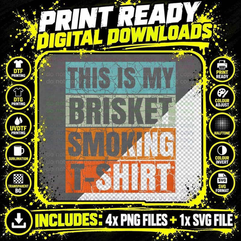Mens Funny Beef Grilling Cow Meat BBQ This Is My Brisket Png SVG Digital Bundle