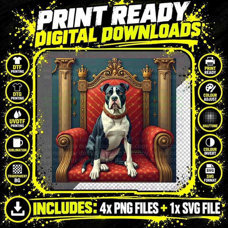 Royal Staff Dog Medieval Tapestry T-Shirt Png SVG Digital Bundle