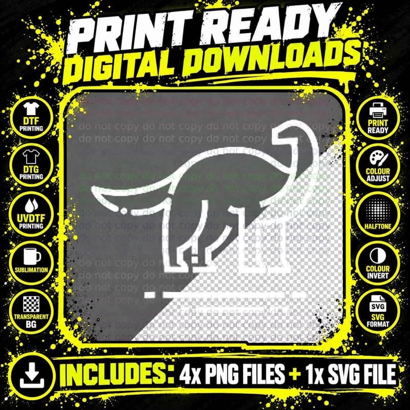 Brontosaurus for Men Women & Kids Dinosaur Badge T-Shirt Png SVG Digital Bundle