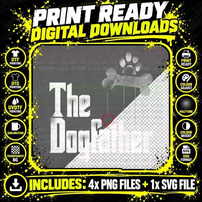 Dogfar T Dad Dog Lover, Pet Owner, Dog Mum Dad Png SVG Digital Bundle