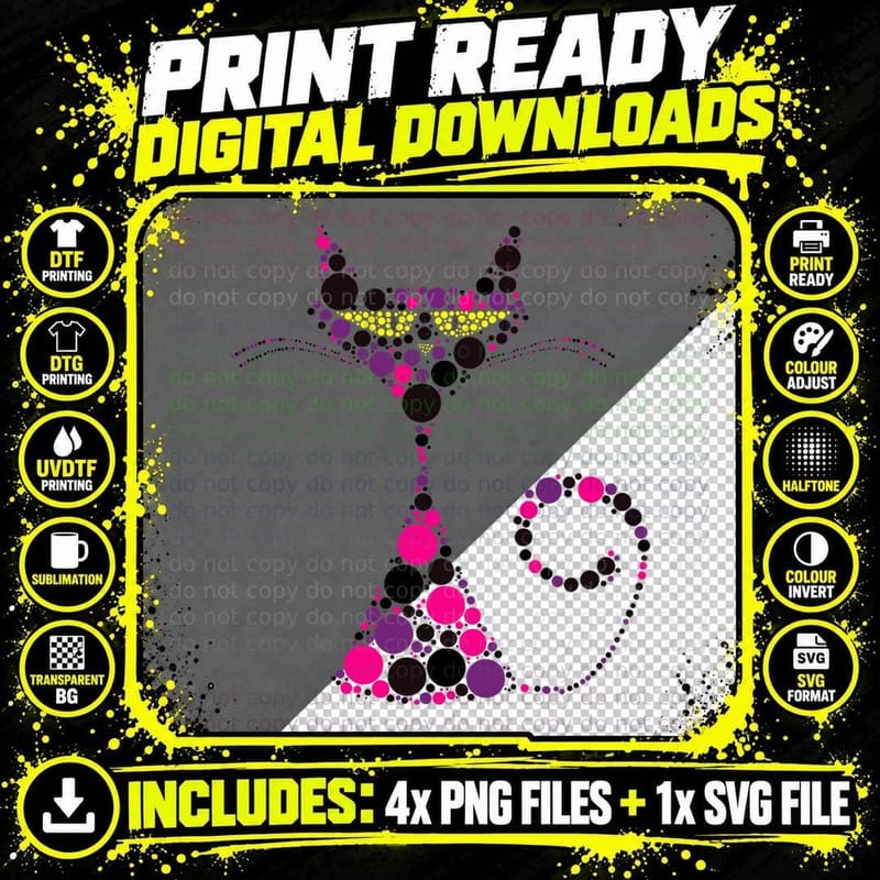 Kids Polka Dot Day Cat Dot Day Celebration Kids T-Shirt Png SVG Digital Bundle